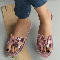 FIMBUL Textured Leather Open Toe Flats-13