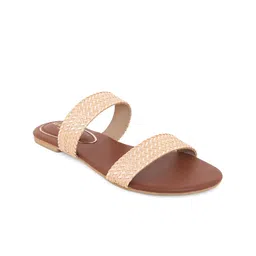 Kenneth Cole Textured Open Toe Flats-74
