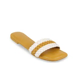 Catwalk Textured Open Toe Flats-2