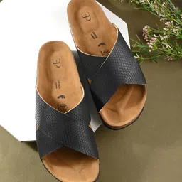 El Paso Textured Open Toe Flats-51