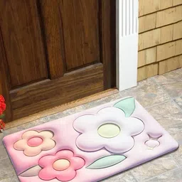 Dakshya Industries Grey & Pink 3D Printed Polyester Doormats-image-16