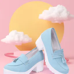 FASHIMO Women Blue Solid Ballerinas with Bows-image-76