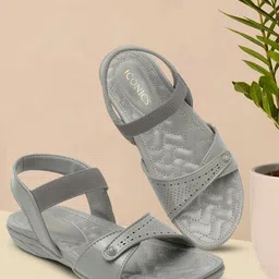 ICONICS Textured Open Toe Flats-39