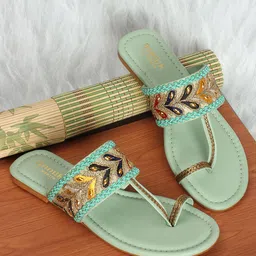Anouk Embellished One Toe Flats-image-66