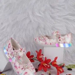 BAESD Girls Printed Bow Embellished LED Ballerinas-image-56