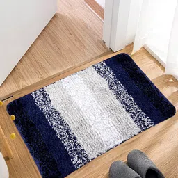 Kuber Industries Grey Set Of 2 Striped Floor Mat image 2