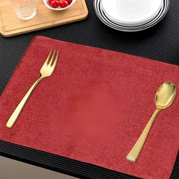 FABURAA Brick Red 2 Pieces Jute Table Placemats image 5