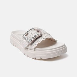BAGATT Dalia Evo Textured Buckle Detailed Open Toe Flats-47