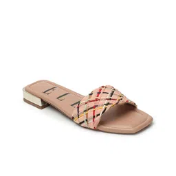 ELLE Textured Open Toe Flats image 5