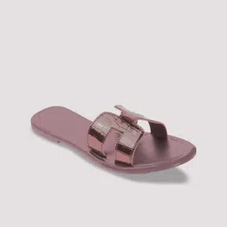 FIMBUL Textured Leather Open Toe Flats image 4