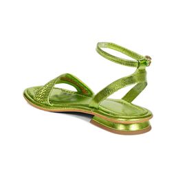 Saint G Textured Ankle Loop Leather Open Toe Flats image 5