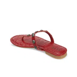 ELLE Embellished Open Toe T-Strap Flats image 2