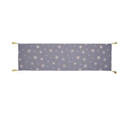 Ode & Cleo  Grey and Gold Printed Rectangular Cotton Blend Table Runners image 3
