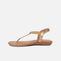 Anouk Beige Embellished T-Strap Flats With Backstrap image 4