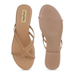 Luxyfeel No Back Strap Open Toe Flats image 5