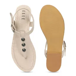 ELLE Open Toe Flats With Ankle Loop image 5