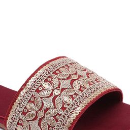 Anouk Red Embellished Open Toe Flats image 5