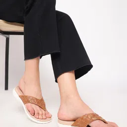 Marc Loire Textured Open Toe Flats-10