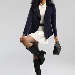 HONNETE Notched Lapel Collar Pea Coat-picture-35