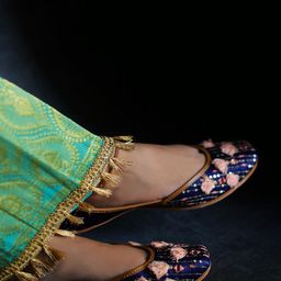 Sole Saga Ethnic Embellished Square Toe Leather Mojaris-image-52
