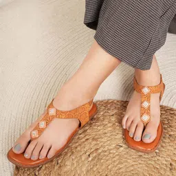 DressBerry Women Embellished T-Strap Flats-picture-4