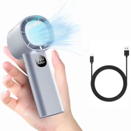 MAK Portable Handheld Fan, Rechargeable, 10000RPM Speed(1-100) with Digital Display Hand Fan for Travel, Office, Camping, Makeup USB Fan-picture-11