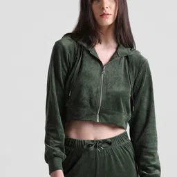 ONLY Hooded Crop Front-Open Sweatshirt-1