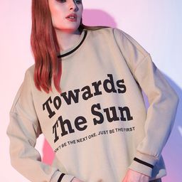 STREET 9 Typography Printed Fleece Pullover Sweatshirt-picture-14