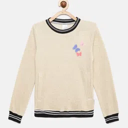 mackly Girls Beige Sweatshirt-image-32
