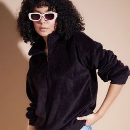 SASSAFRAS BASICS High Collar Long Sleeves Oversized Fleece Pullover Sweatshirt-image-30