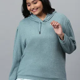 Instafab Plus Women Sea Green Sweatshirt-image-48