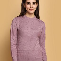 V-Mart Geometric Self Design Cotton Pullover Sweater-picture-4