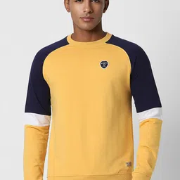 PETER ENGLAND UNIVERSITY Colorblocked Crew Neck Raglan Sleeves Pullover Sweatshirt-image-94