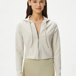 Koton Hooded Neck Long Sleeves Front Open Sweatshirt-image-53