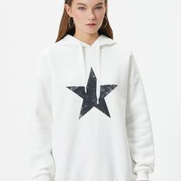 Koton Star Printed Hooded Pullover-42