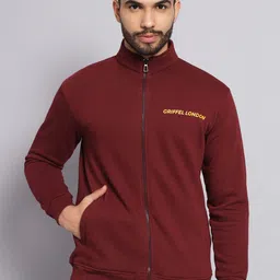 GRIFFEL Men Maroon Printed Sweatshirt-picture-31
