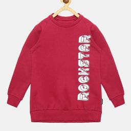 KiddoPanti Boys Red Printed Sweatshirt-24