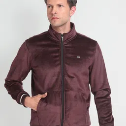 Arrow Sport Striped Mock Collar Long Sleeve Zip Detail Bomber Jacket-14