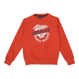 CREMLIN CLOTHING Boys Orange Printed Round Neck Sweatshirt-image-34