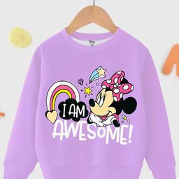 KUCHIPOO Girls Minnie Mouse Printed Fleece Sweatshirt-image-79