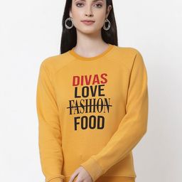 Club York Women Yellow & Black Printed Cotton Sweatshirt-picture-48