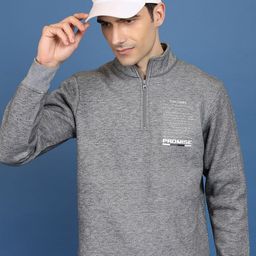 HIGHLANDER Grey High Neck Long Sleeves Pullover Sweatshirt-image-69