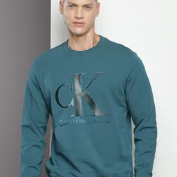 Calvin Klein Typographic Printed Cotton Pullover Sweatshirt-image-85