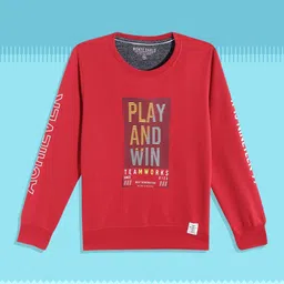 Monte Carlo Boys Red & Yellow Typography Printed Sweatshirt-image-33