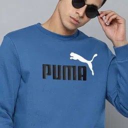Puma Men Blue Essential+ 2 Colour Big Logo Printed Sweatshirt-image-56