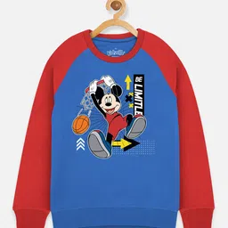 Kids Ville Boys Blue & Red Mickey Mouse Printed Sweatshirt-image-32