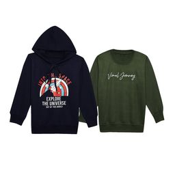 VIMAL JONNEY Kids Pack of 2 Printed Typography Hooded Fleece Pullover-image-93