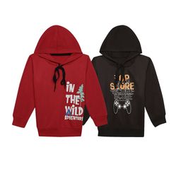 mack jonney VIMAL JONNEY Kids Pack of 2 Printed Typography Hooded Fleece Pullover-picture-38