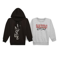 VIMAL JONNEY Kids Pack Of 2 Printed Hooded Pullover Sweatshirts-11