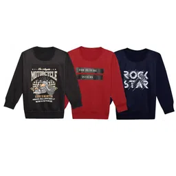 VIMAL JONNEY Kids Pack of 3 Printed Cotton Fleece Pullover Sweatshirts-44